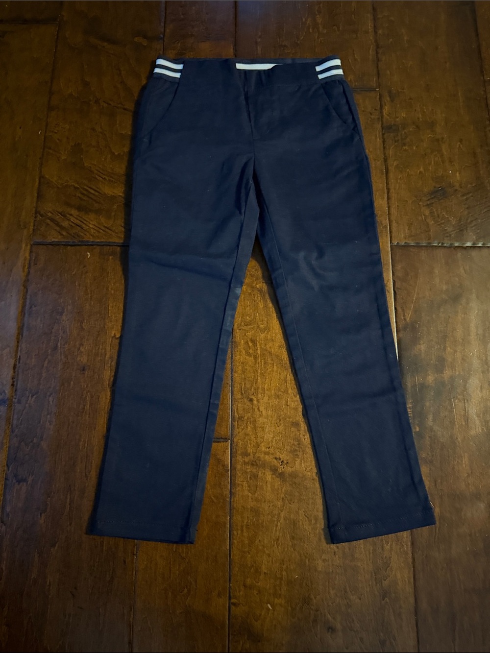 French Toast Navy Blue Kids Uniform Pants with White Stripe Waistband